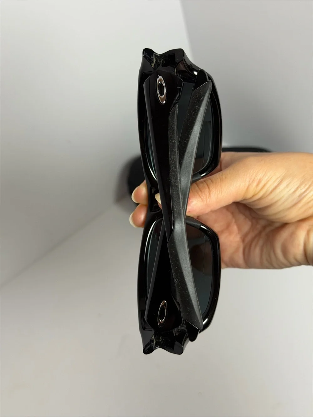 Oakley Valve Polished Black Frame Sunglasses with Prescription READ